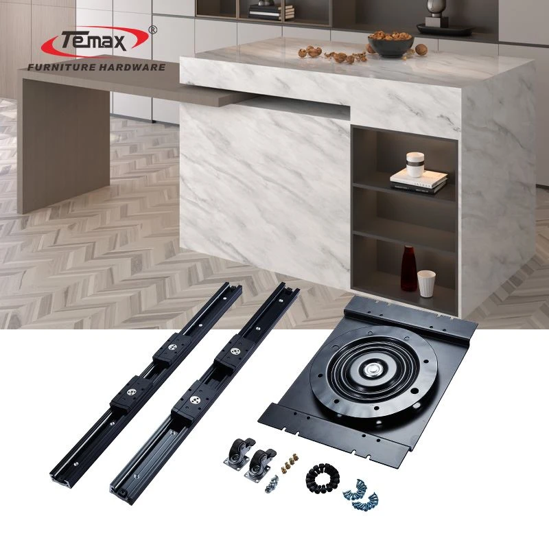 TEMAX DB5015T DB5015T rail coulissant pour table insulaire rotative à 90 degrés